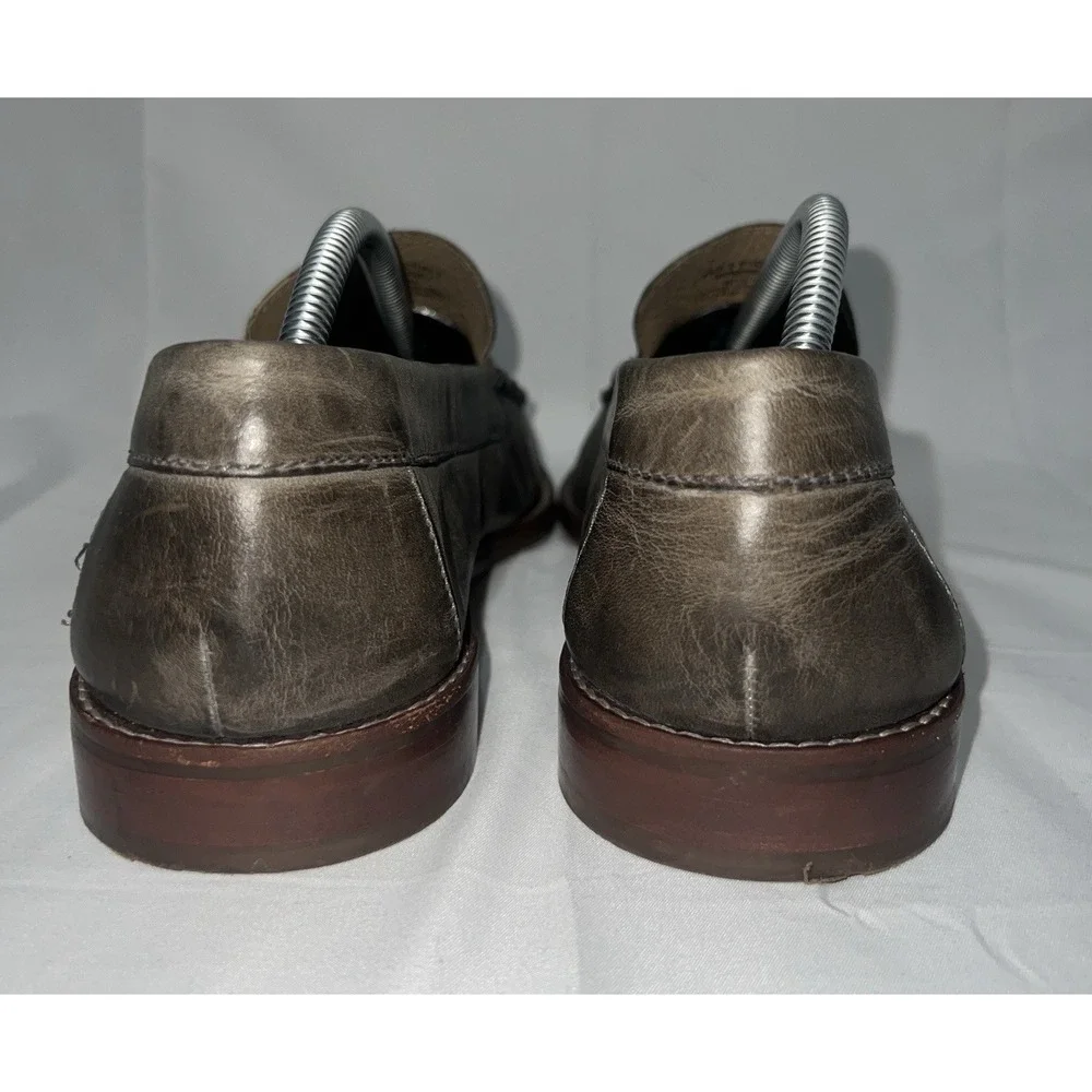Tommy Bahama Grey Soft Nubuck Slip-On Leather Perforated Loafers Men's 9.5D